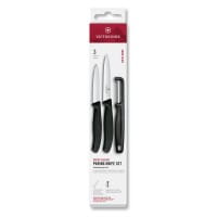 Swiss Classic, Gemüsemesser mit I-Schäler 3tlg schwarz Box