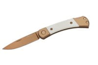 Taschenmesser Titanbeschichtung Rosengold D2 Small White