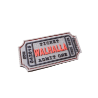 WALHALLA TICKET - Odin approved Patch, grey / 3D Rubber Patch