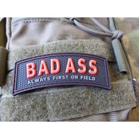 BAD ASS, Always first on field Patch, red blackops / 3D Rubber Patch