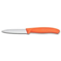 Swiss Classic Gemüsemesser 8 cm Wellenschliff, Mittelspitz, orange