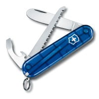 Kindermesser 84 mm blau transparent