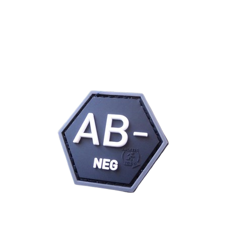 Blutgruppen Patch AB Neg, Hexagon Patch, swat / JTG 3D Rubber Patch, HexPatch