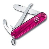 Kindermesser 84 mm pink transparent