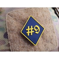 Rule number 9, #9 Patch, yellow on darkblue, 3D Rubber Patch