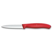 Swiss Classic Gemüsemesser 8 cm Wellenschliff, Mittelspitz, Rot