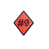 Rule number 9, #9 Patch, black on fire-red, 3D Rubber Patch
