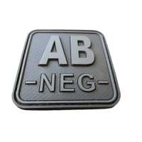 Blutgruppenpatch AB NEG, blackops, 50x50mm / JTG 3D Rubber Patch