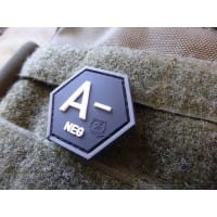 Blutgruppen Patch A Neg, Hexagon Patch, swat / JTG 3D Rubber Patch, HexPatch