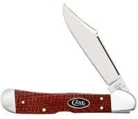 CS Dark Red Micarta Smooth CopperLock