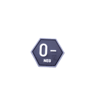 Blutgruppen Patch 0 Neg, Hexagon Patch, swat / JTG 3D Rubber Patch, HexPatch
