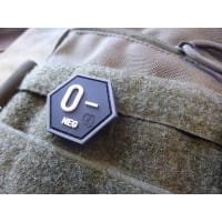 Blutgruppen Patch 0 Neg, Hexagon Patch, swat / JTG 3D Rubber Patch, HexPatch