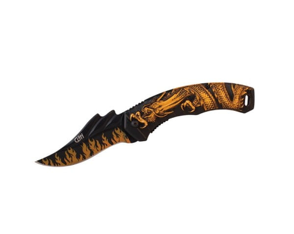 Taschenmesser Drache orange