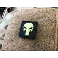 Punisher Patch, gid (glow in the dark), 3D Rubber patch