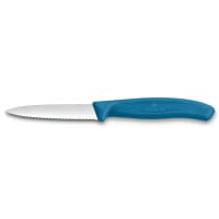 Swiss Classic Gemüsemesser 8 cm Wellenschliff, Mittelspitz, blau