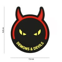 Demons & Devils Patch, black-yellow / Patch 3D PVC