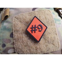 Rule number 9, #9 Patch, black on fire-red, 3D Rubber Patch