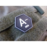 Blutgruppen Patch A Neg, Hexagon Patch, swat / JTG 3D Rubber Patch, HexPatch