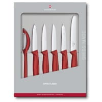 Swiss Classic Profi Gemüsemesser Set, 6-teilig Rot in Geschenkschachtel