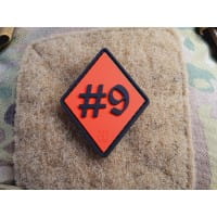 Rule number 9, #9 Patch, black on fire-red, 3D Rubber Patch
