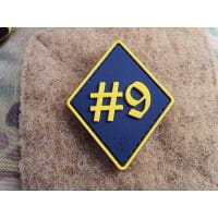 Rule number 9, #9 Patch, yellow on darkblue, 3D Rubber Patch