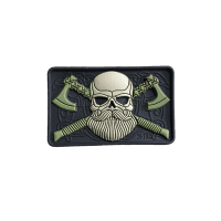 Bearded Skull Patch black-olive 3d Rubber Patch