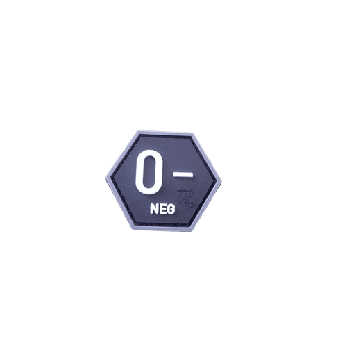 Blutgruppen Patch 0 Neg, Hexagon Patch, swat / JTG 3D Rubber Patch, HexPatch