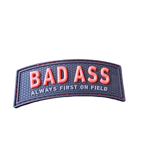 BAD ASS, Always first on field Patch, red blackops / 3D Rubber Patch