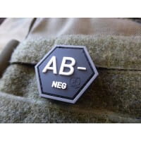 Blutgruppen Patch AB Neg, Hexagon Patch, swat / JTG 3D Rubber Patch, HexPatch