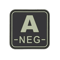 Blutgruppe A. Negative Rubber Patch JTG Glow