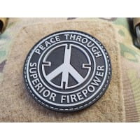 Peace Patch, "PEACE THROUGH SUPERIOR FIREPOWER", swat, JTG 3D Rubber Patch