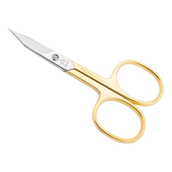 Nagelschere vernickelt vergoldet Turmspitze 9.0 cm