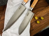 Damast Olive Kochmesser Groß