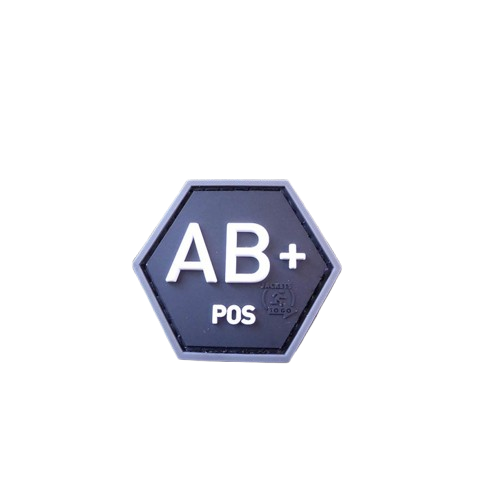 Blutgruppen Patch AB Pos, Hexagon Patch, swat, JTG 3D Rubber Patch, HexPatch