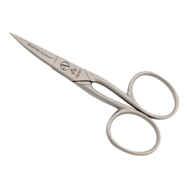 Nagelschere rostfrei mattiert gezahnt gebogen 9.0 cm