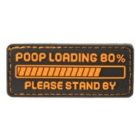 3D Rubber Patch mit Klettfläche Poop Loading schwarz/orange