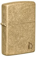 Armor Case Tumbled Brass Deep Carved Flame