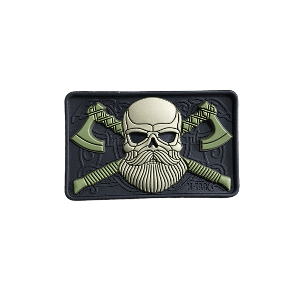 Bearded Skull Patch black-olive 3d Rubber Patch
