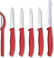 Swiss Classic Profi Gemüsemesser Set, 6-teilig Rot in Geschenkschachtel