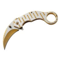 Karambit Einhandmesser Gold Silber