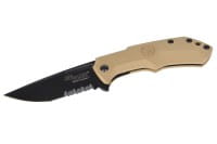 M1 Tactical Klappmesser Wellenschliff TAN