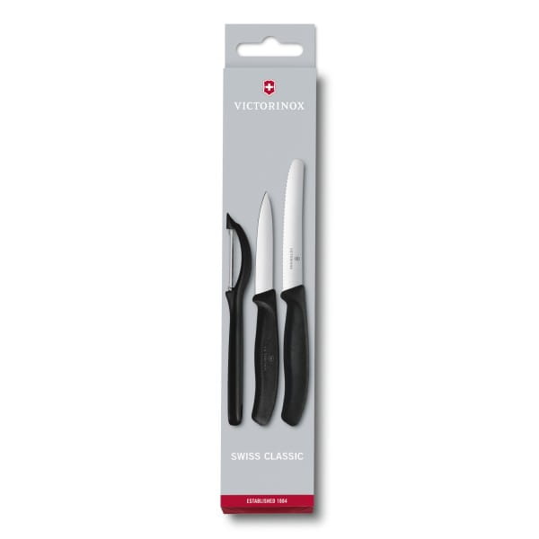 Swiss Classic Gemüsemesser-Set mit Schäler, 3-teilig Schwarz