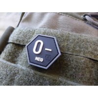 Blutgruppen Patch 0 Neg, Hexagon Patch, swat / JTG 3D Rubber Patch, HexPatch