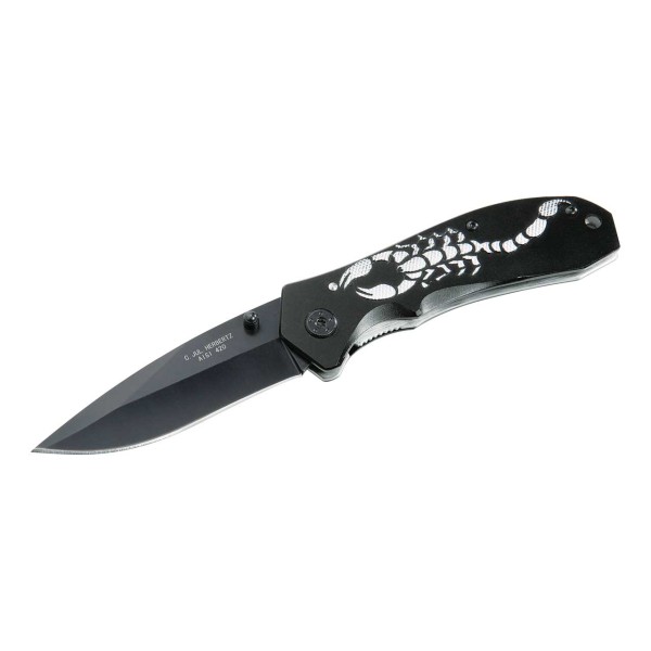 Einhandmesser, Stahl AISI 420, schwarz beschichtet,