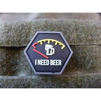 I NEED BEER Hexagon Patch gid JTG 3D Rubber Patch HexPatch