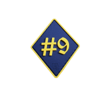 Rule number 9, #9 Patch, yellow on darkblue, 3D Rubber Patch