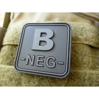 Blutgruppenpatch B NEG, blackops, 50x50mm / JTG 3D Rubber Patch