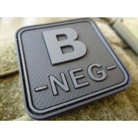 Blutgruppenpatch B NEG, blackops, 50x50mm / JTG 3D Rubber Patch