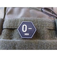 Blutgruppen Patch 0 Neg, Hexagon Patch, swat / JTG 3D Rubber Patch, HexPatch