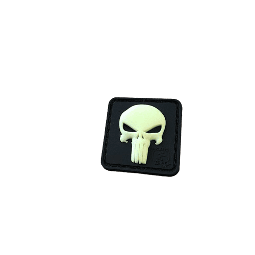 Punisher Patch, gid (glow in the dark), 3D Rubber patch